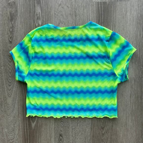 Kulani Kinis Mesh Cropped Tee Dolce Vita Print Mesh Top Size S NWT - Picture 4 of 11